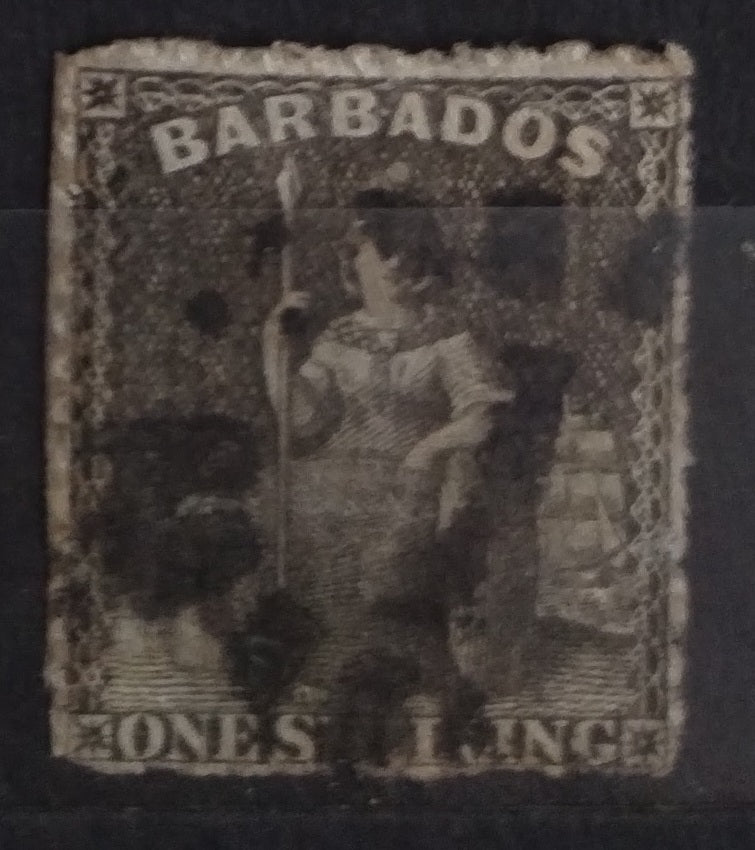 Barbados 1866 SG35 11£ Sitting Britannia 3