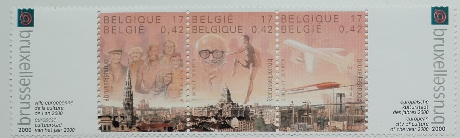 Belgie 2000 3,5€ Brusel a výjevy z města