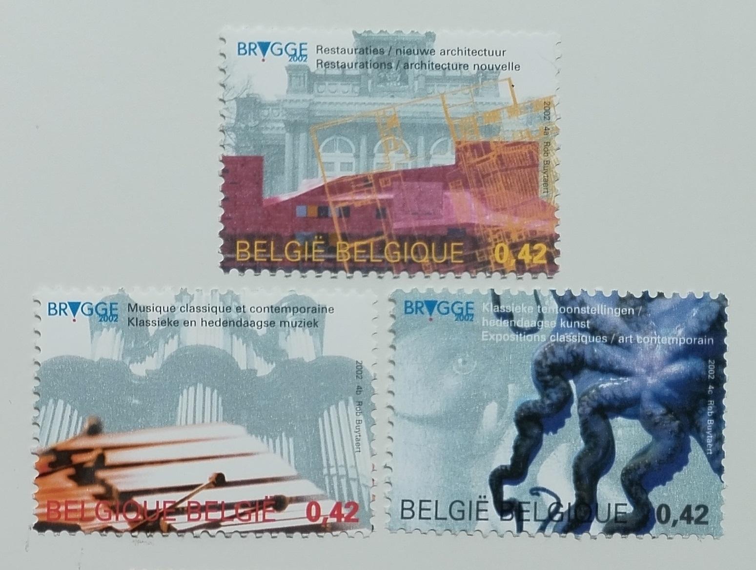 Belgie 2002 3€ Bruggy městem kultury, Památky