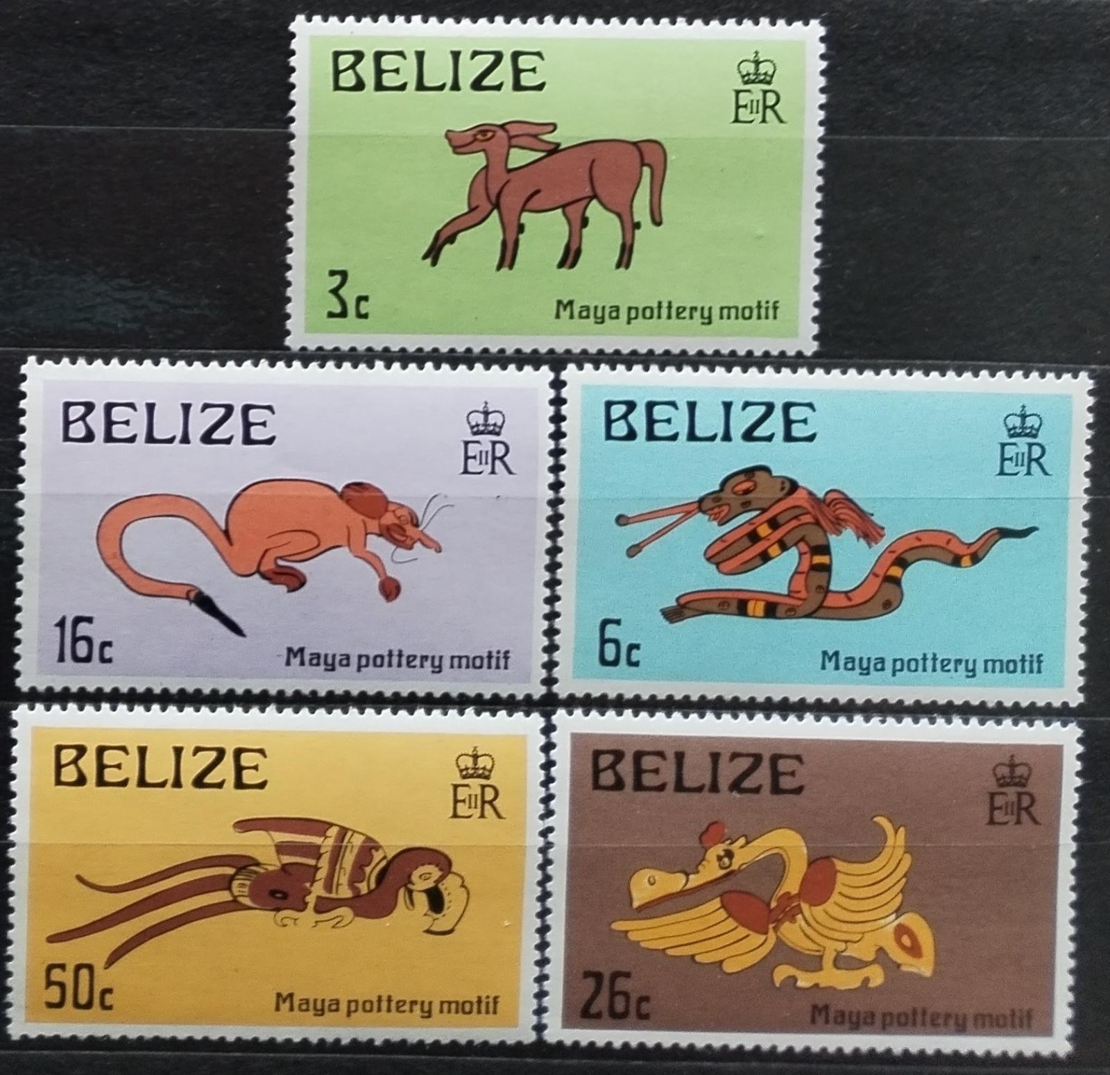 Belize 1974 Májské výjevy a kresby fauny, Artefakty