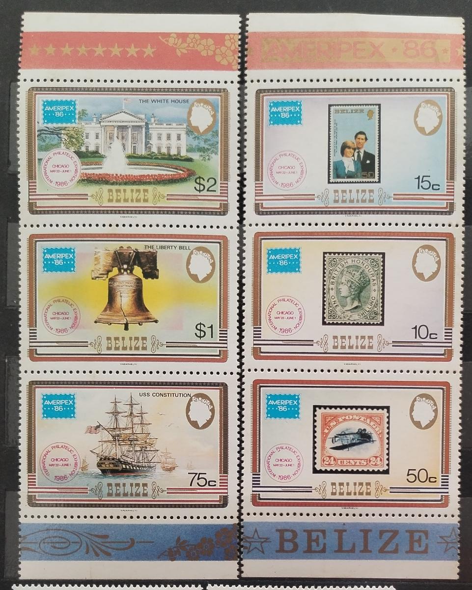 Belize 1986 Americké artefakty a známky, Výstava AMERIPEX