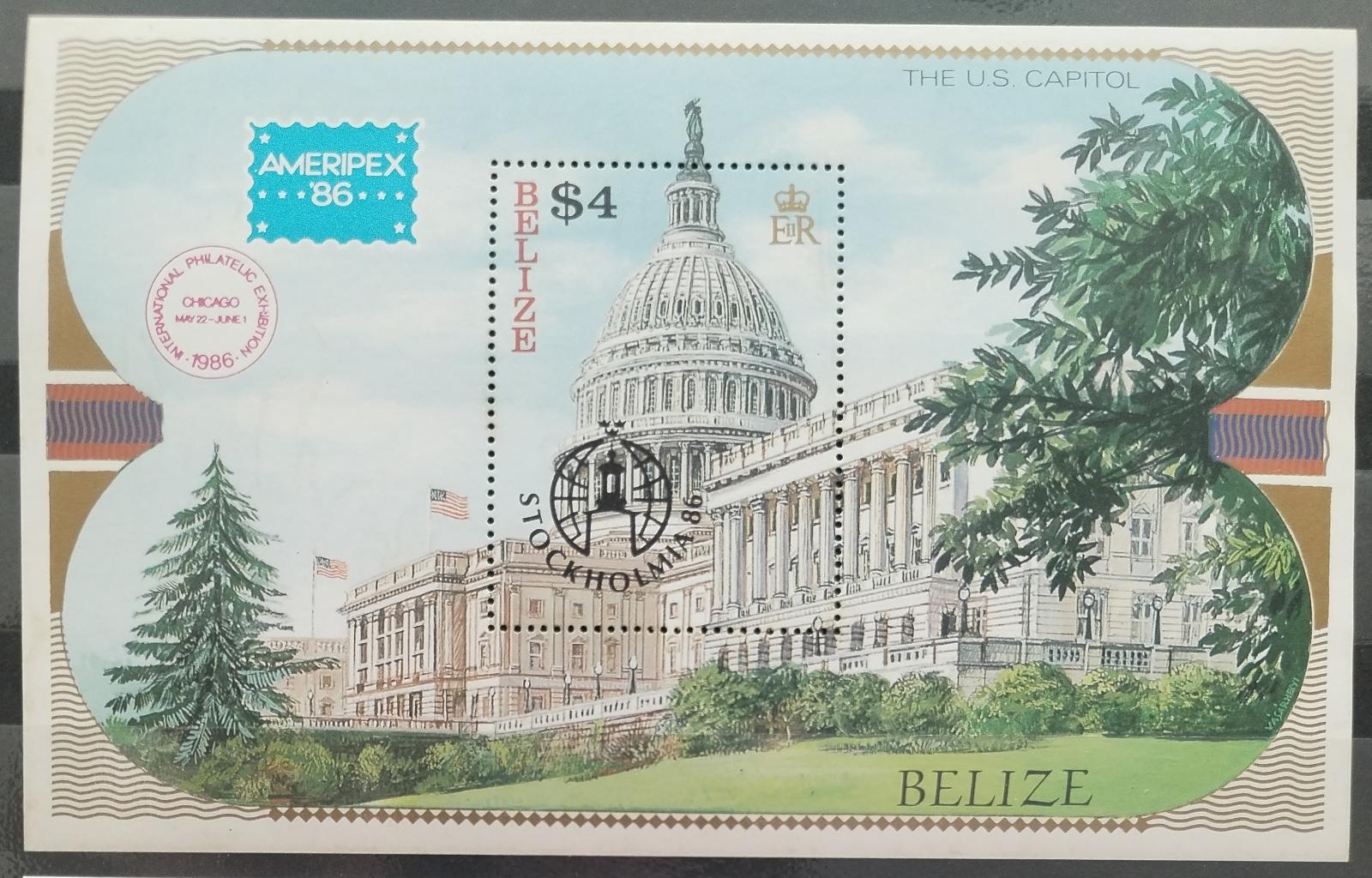 Belize 1986 Americký Kapitol, Přetisk STOCKHOLMIA