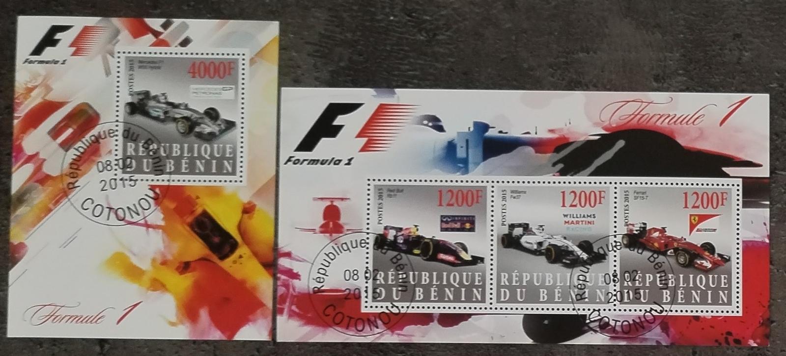 Benin 2015 CTO komplet aršíků - Formule 1, Auta