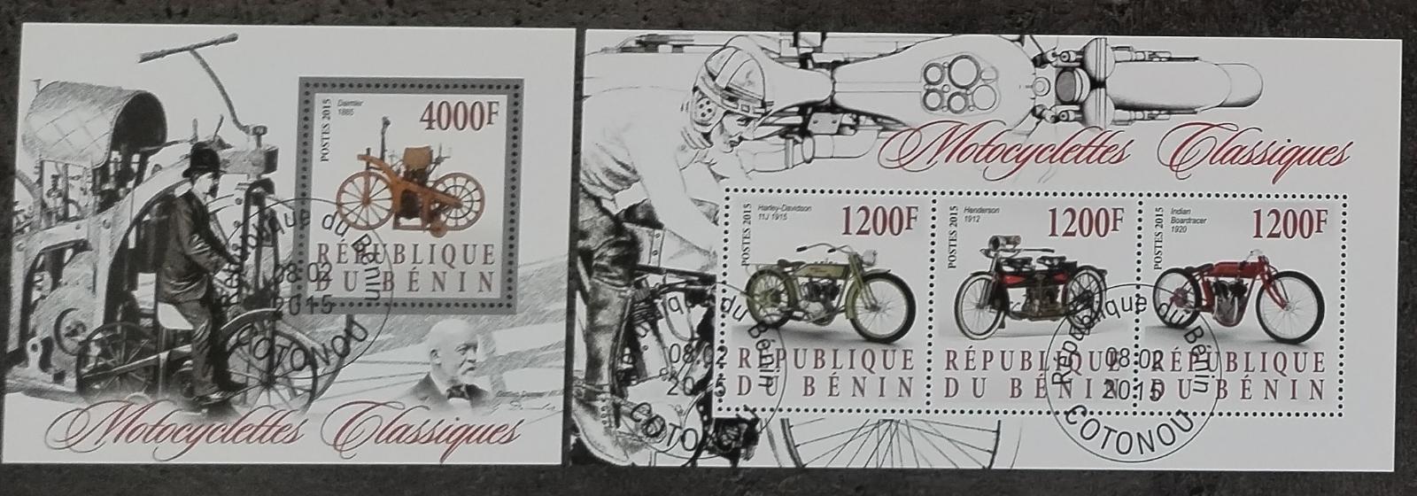 Benin 2015 CTO komplet aršíků - Motorky a motocykly