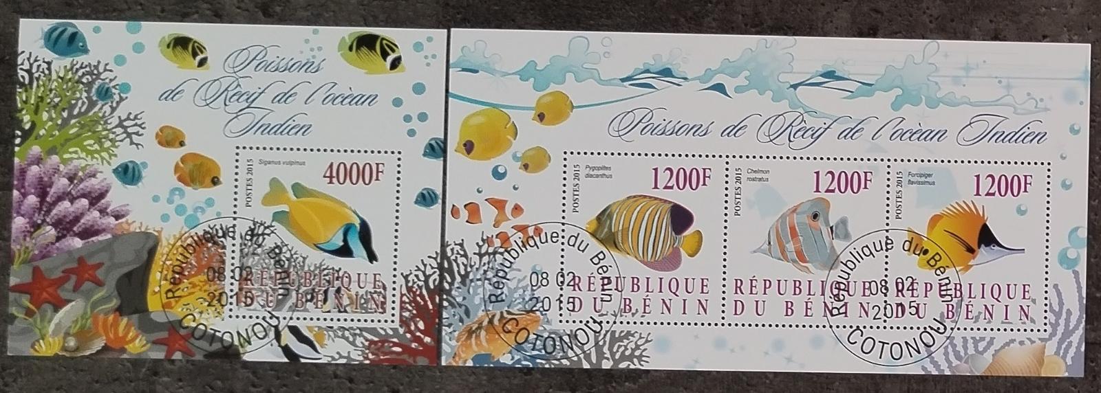 Benin 2015 CTO komplet aršíků - Ryby a mořská fauna