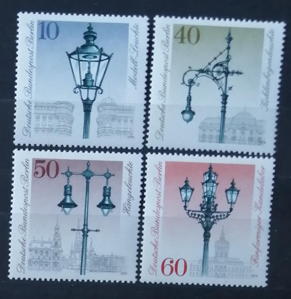 Berlín 1979 4,5€ 300 let veřejného osvětelní, historické lampy