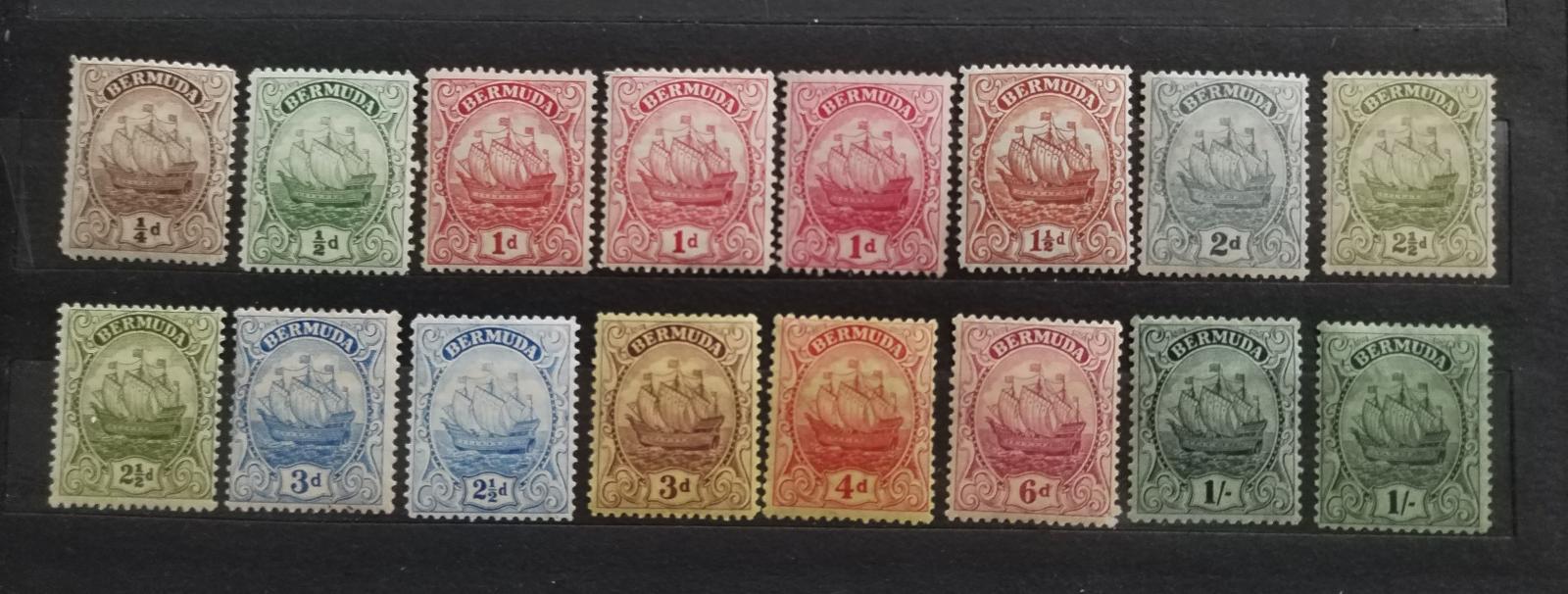 Bermudy 1922-4 +150£ Definitiva ostrova s erbem kolonie + varianty