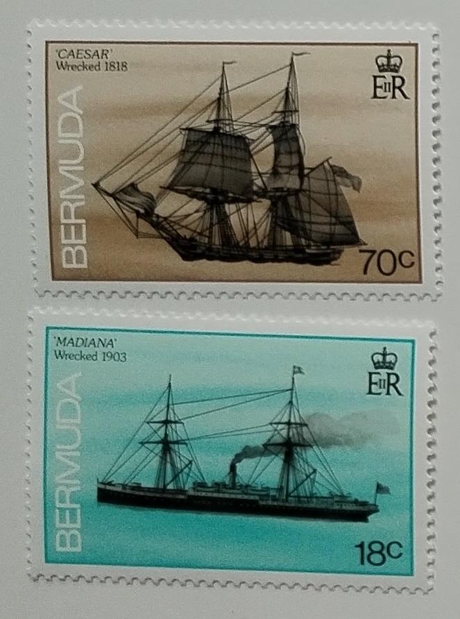 Bermudy 1988 14€ Dotisky definitivy - slavné lodě a vraky