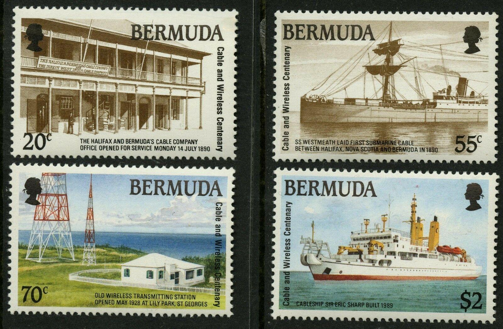 Bermudy 1990 12€ - komplet, výročí položení telefonního kabelu, lodě