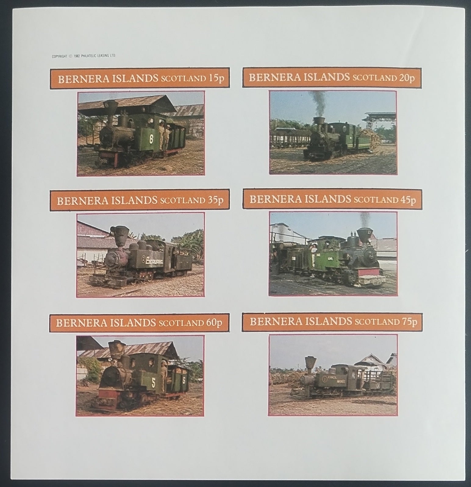 Bernera 1982 Parní lokomotivy a vlaky imperf.