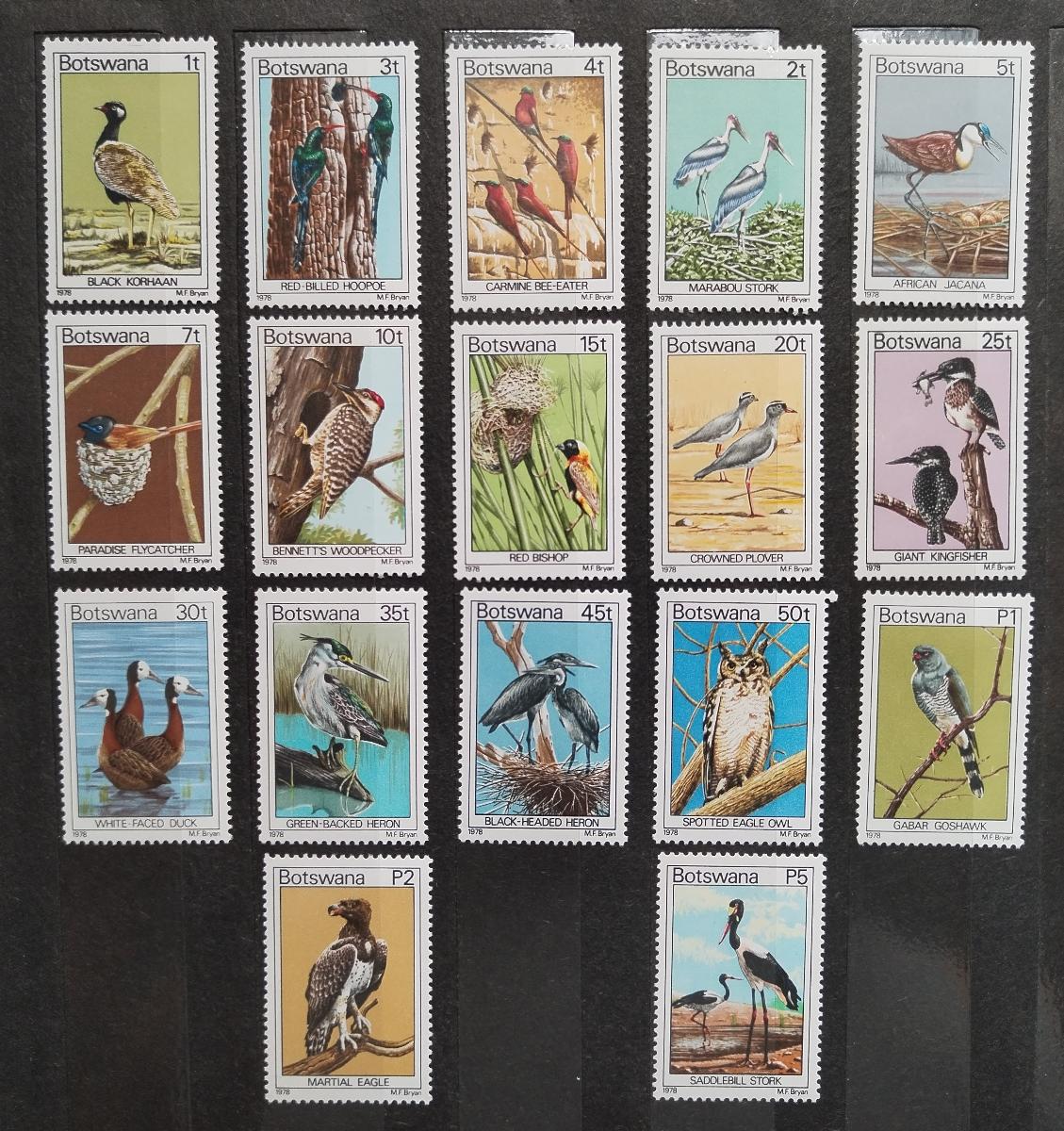Botswana 1978 Definitiva: Afričtí ptáci a fauna země
