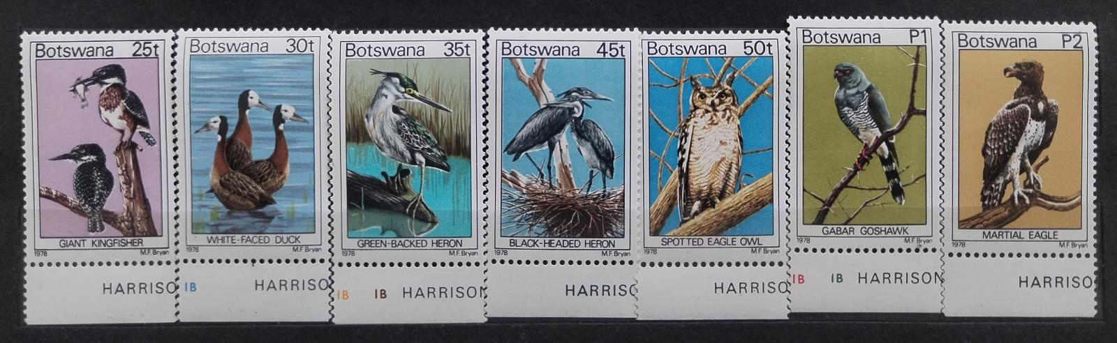 Botswana 1978 Výběr z definitivy po 2P - ptáci a fauna