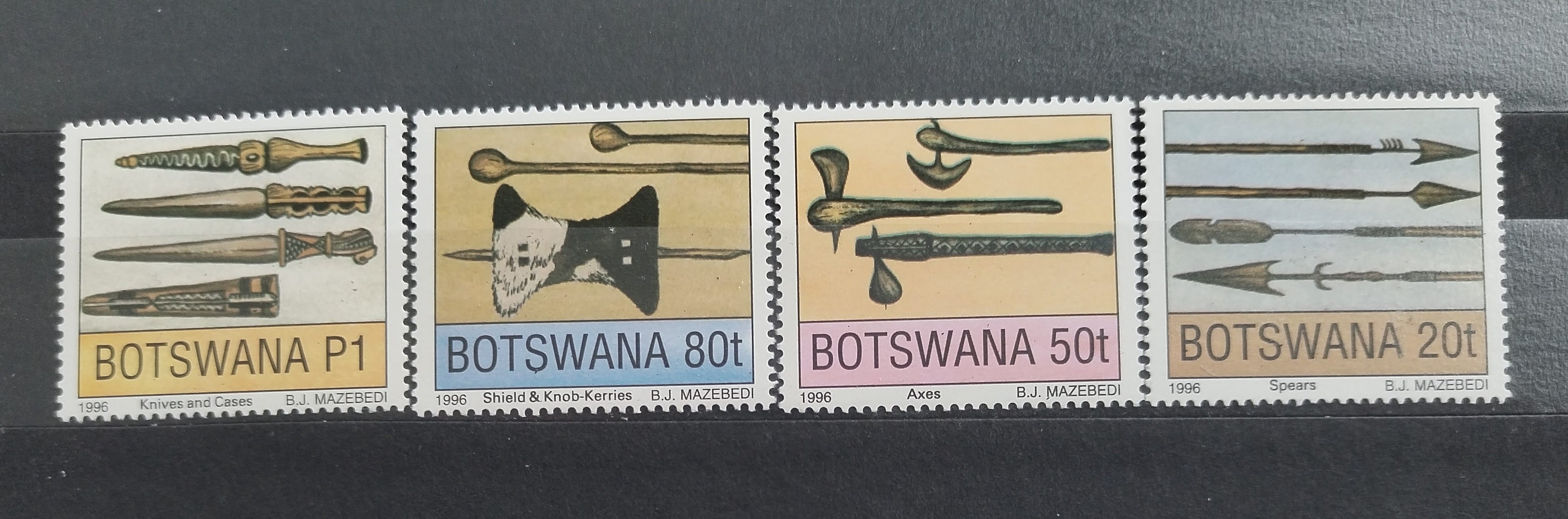 Botswana 1996 Tradiční zbraně a artefakty