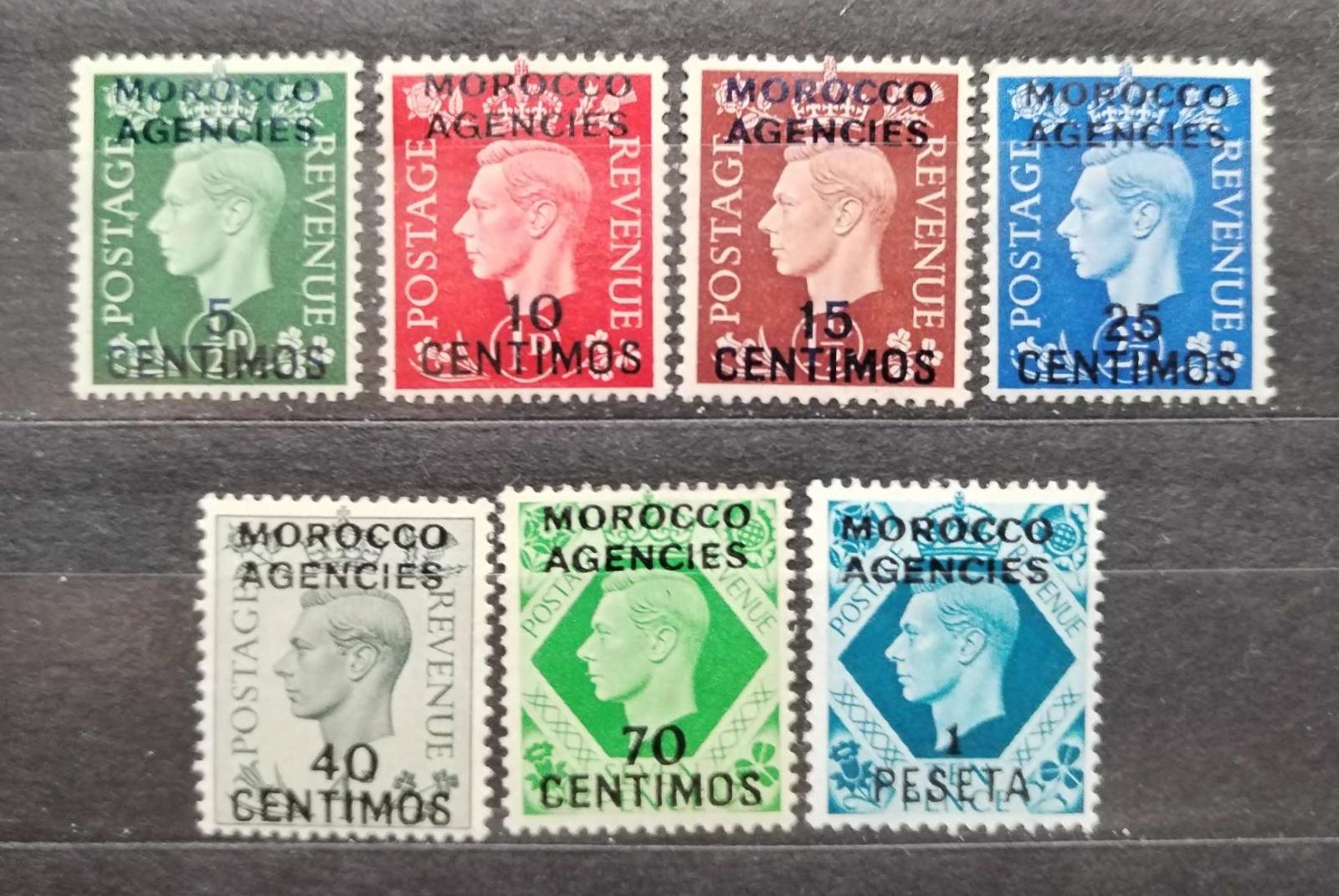 Britská pošta v Maroku 1937-2 48£ Komplet přetisků španělské měny