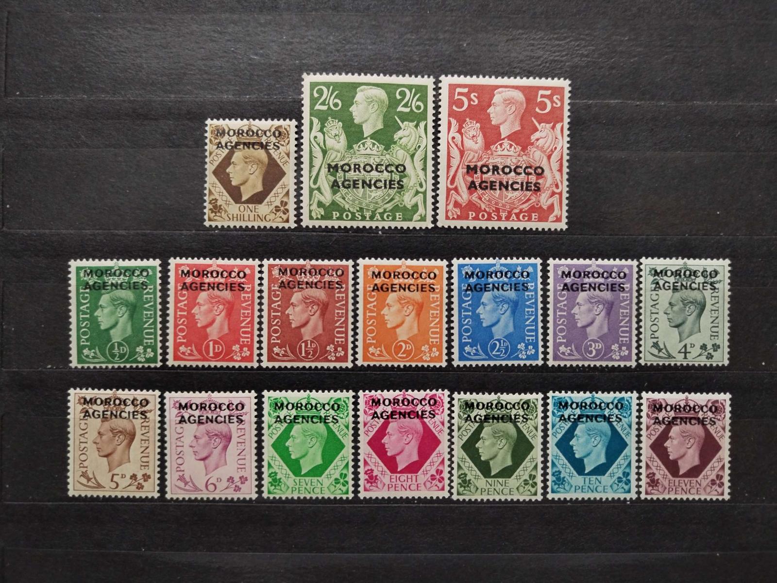 Britská pošta v Maroku 1949 80£ Komplet přetisků britské měny