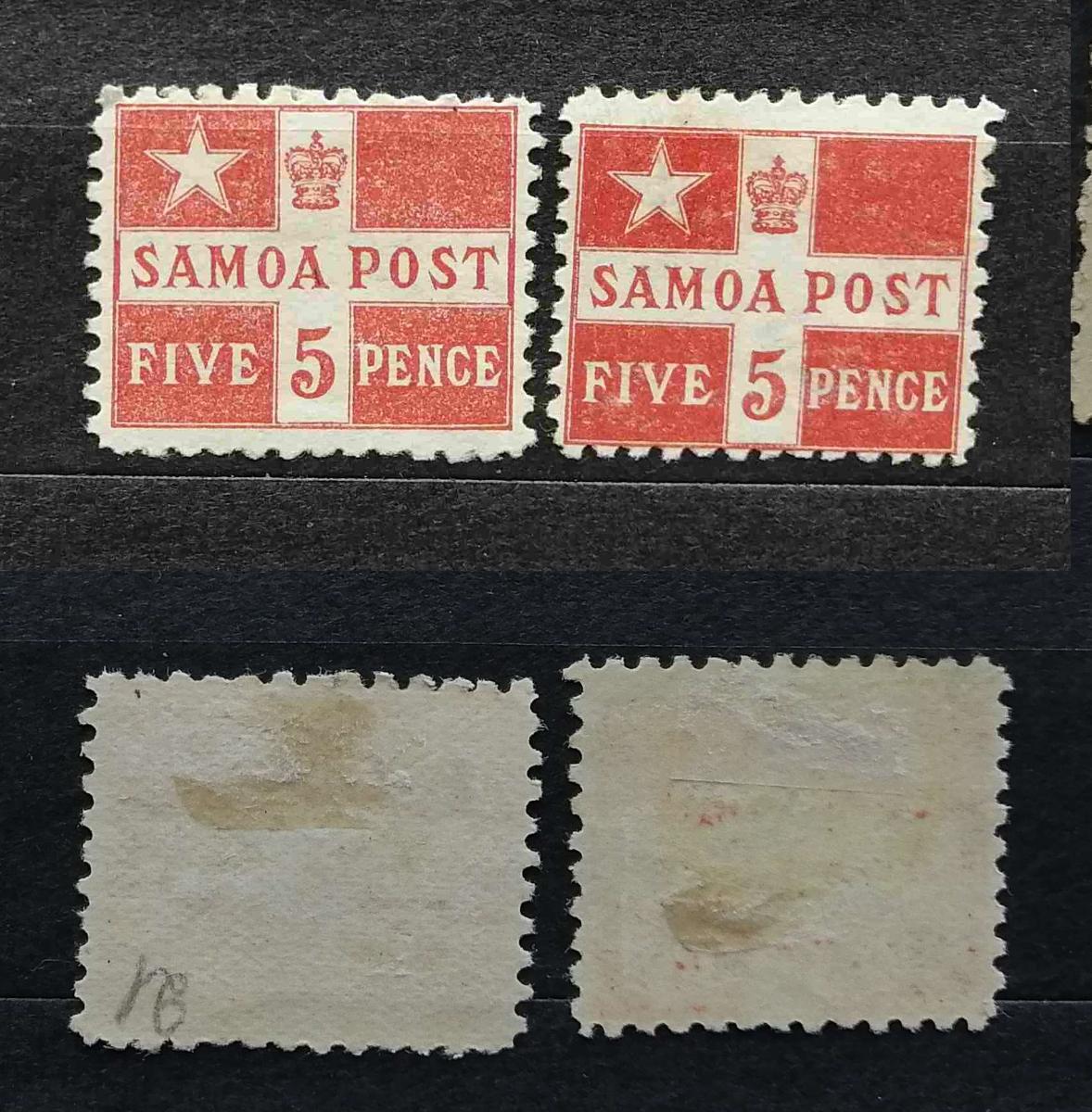 Britská Samoa 1895 - * známka + varianta 56£