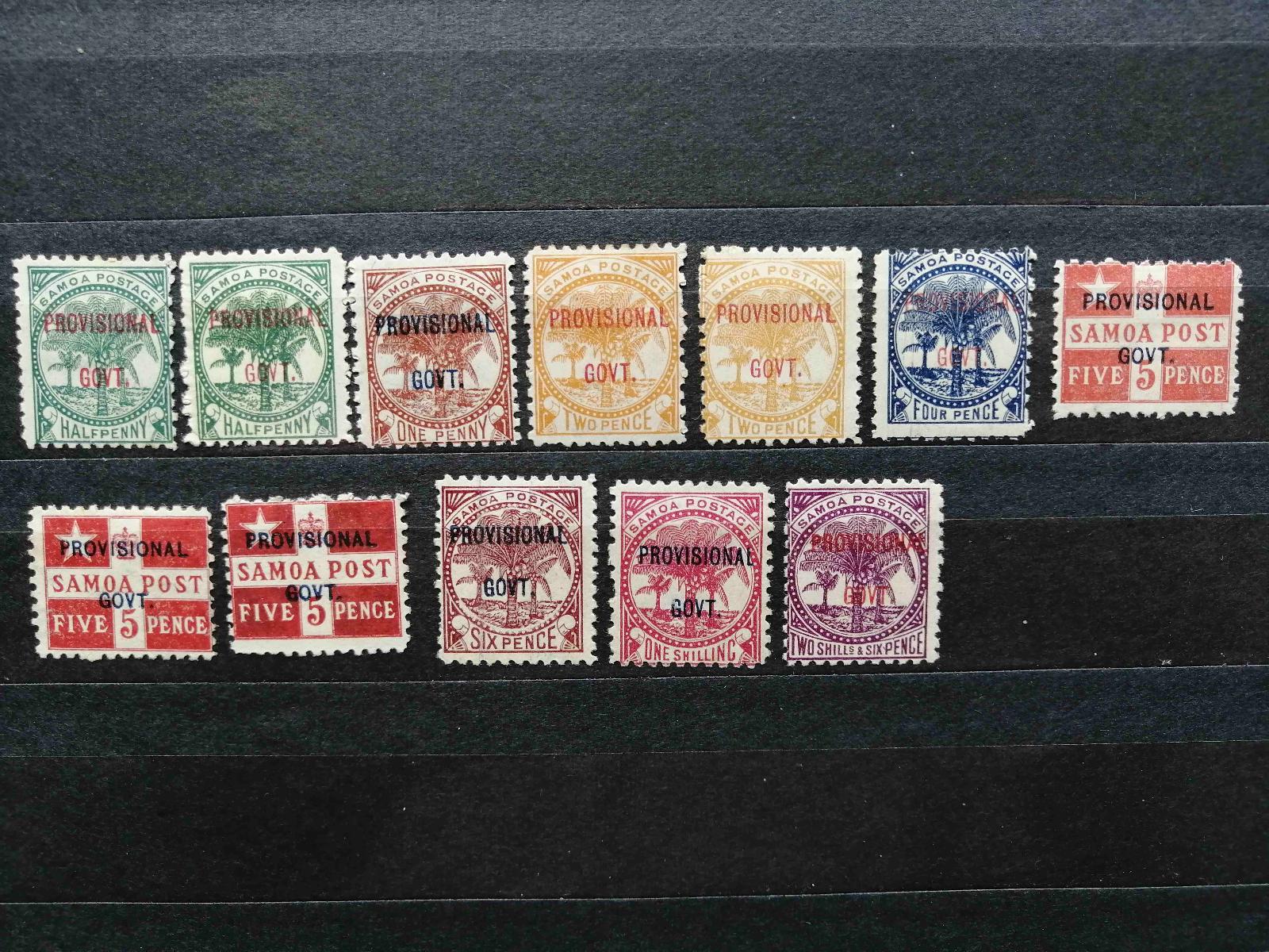 Britská Samoa 1899 - * komplet prozatímní vlády + varianty 40£