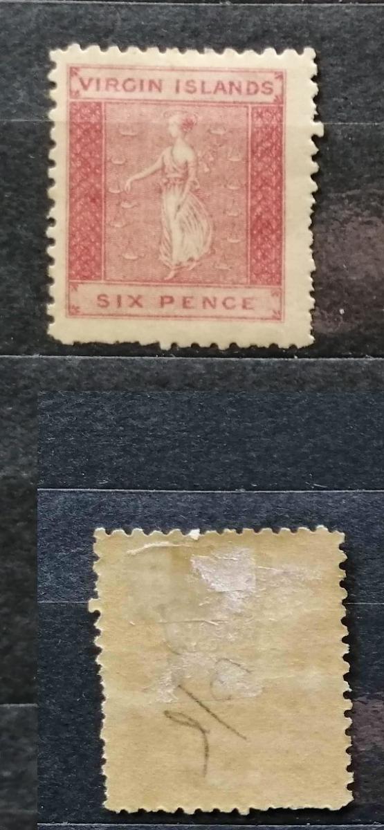 Britské Panenské ostrovy 1867 - známka Viktorie SG7 60£