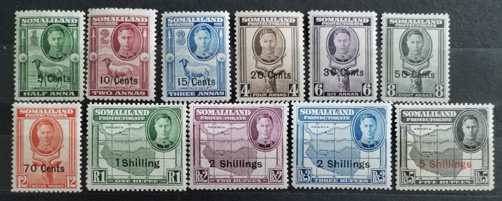 Britské Somálsko/Somaliland 1942 55£ Přetisky nové měny