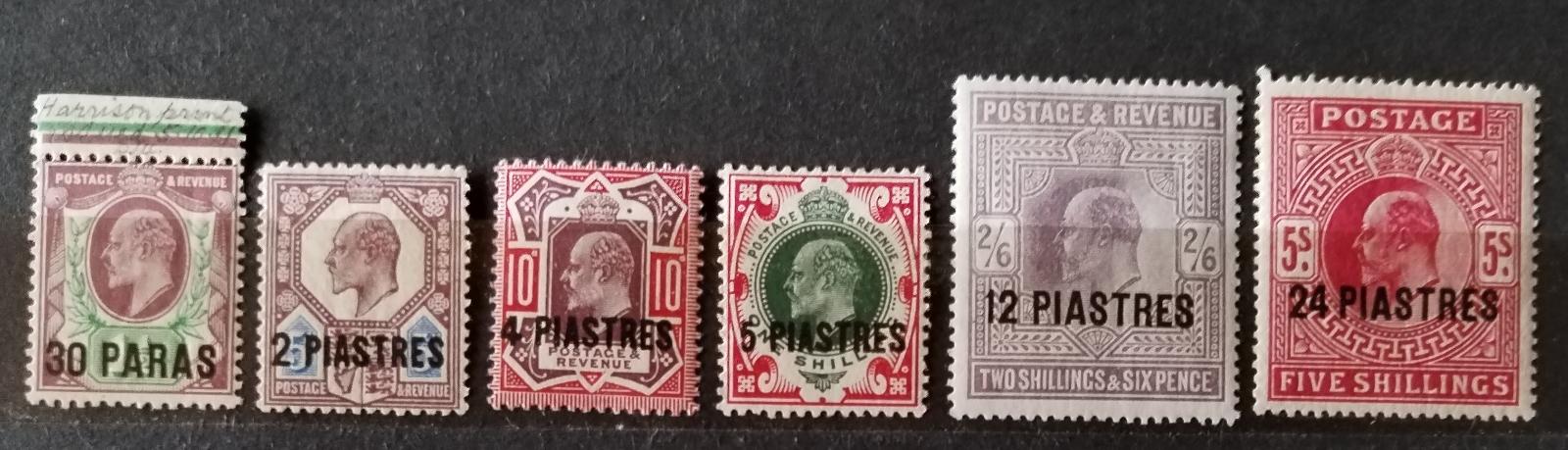 Britský Levant 1911-3 SG29-4 200£ Přetisky Eduarda VII.