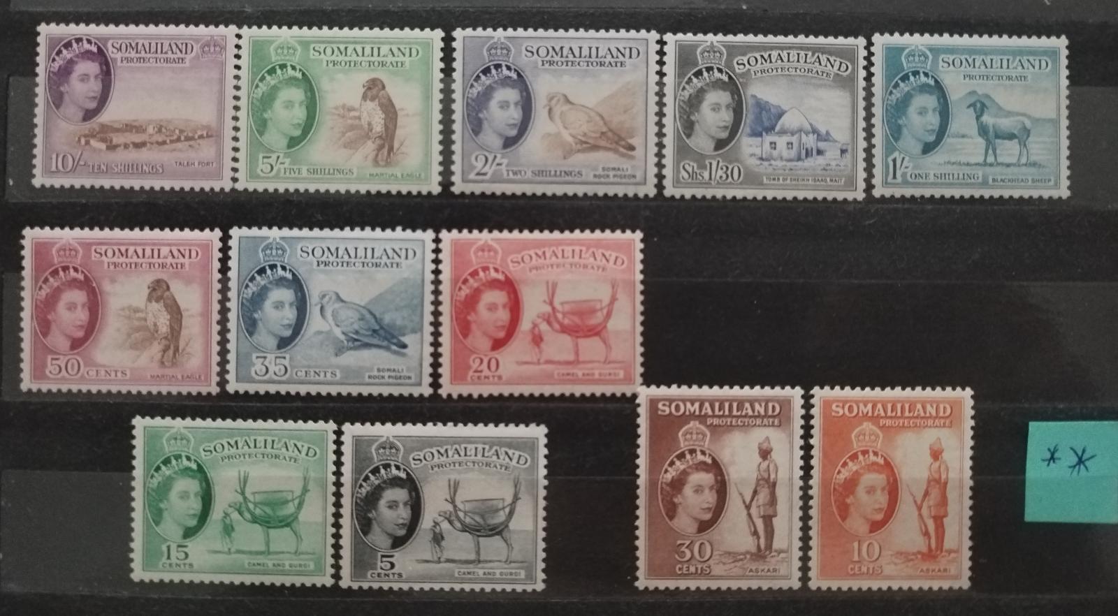 Britský Somaliland 1953 120£ Svěží definitiva protektorátu Alžběty II.