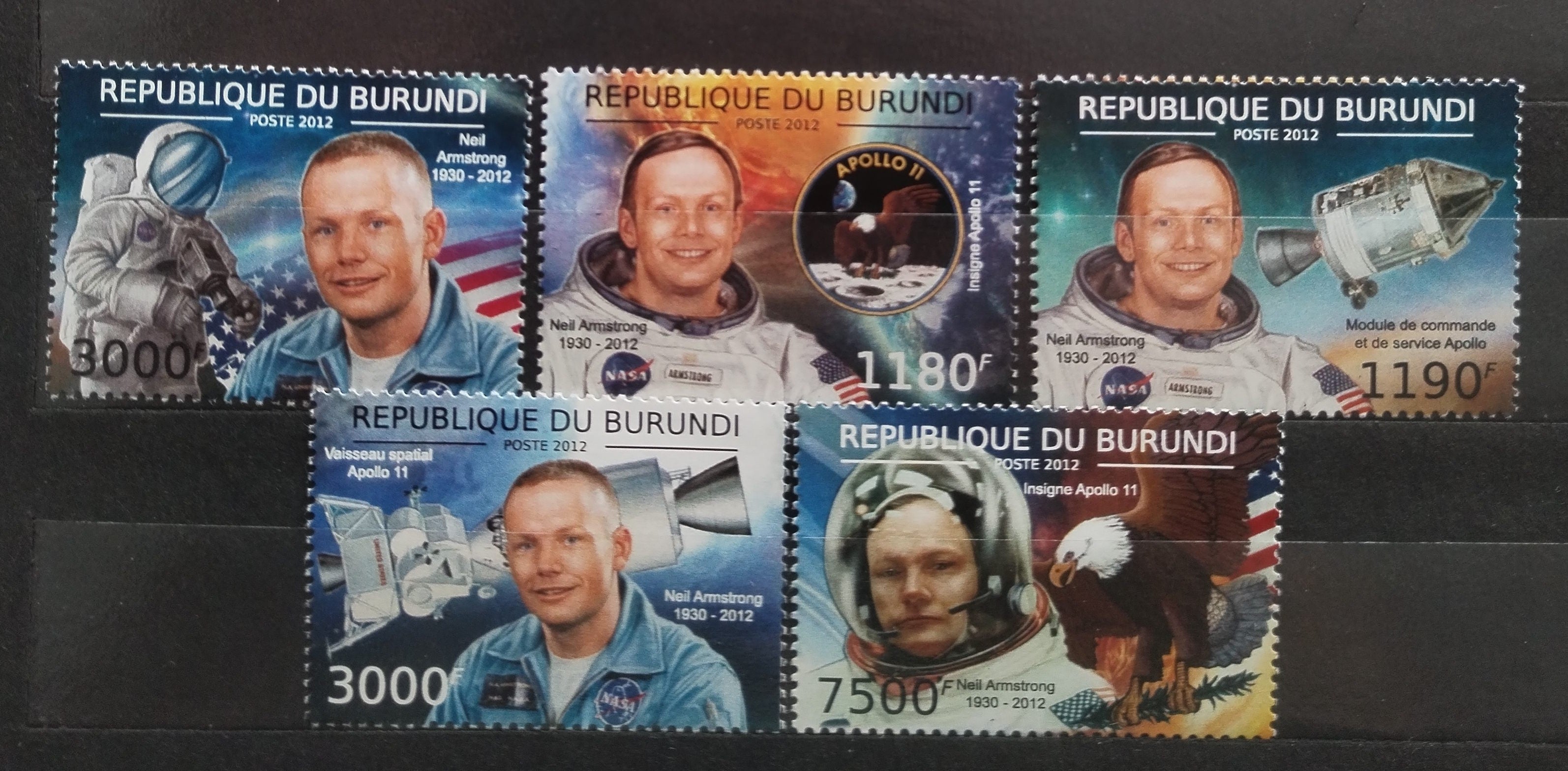 Burundi 2012 Mise Apollo a průzkum vesmíru