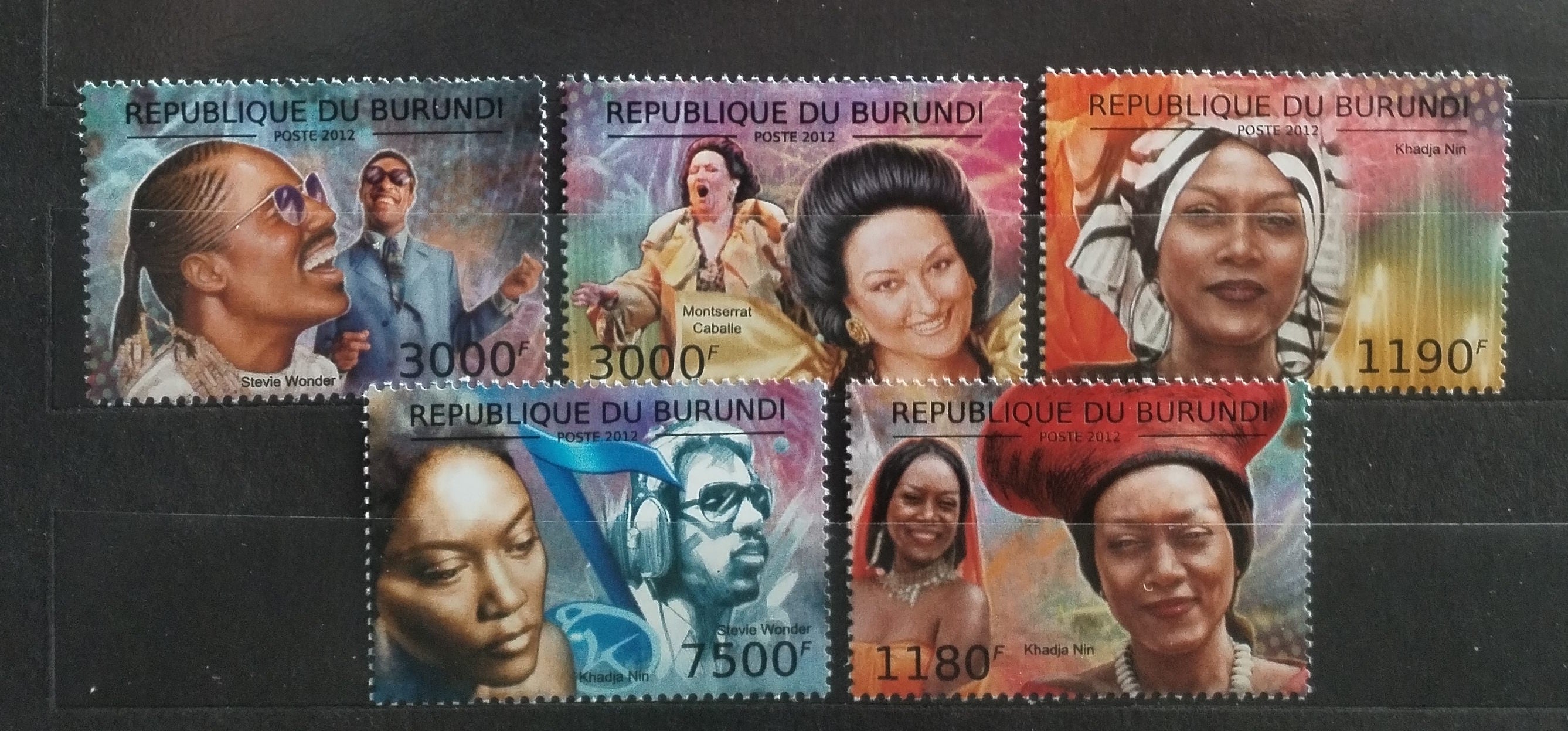 Burundi 2012 Montserrat Caballe, Stevie Wonder