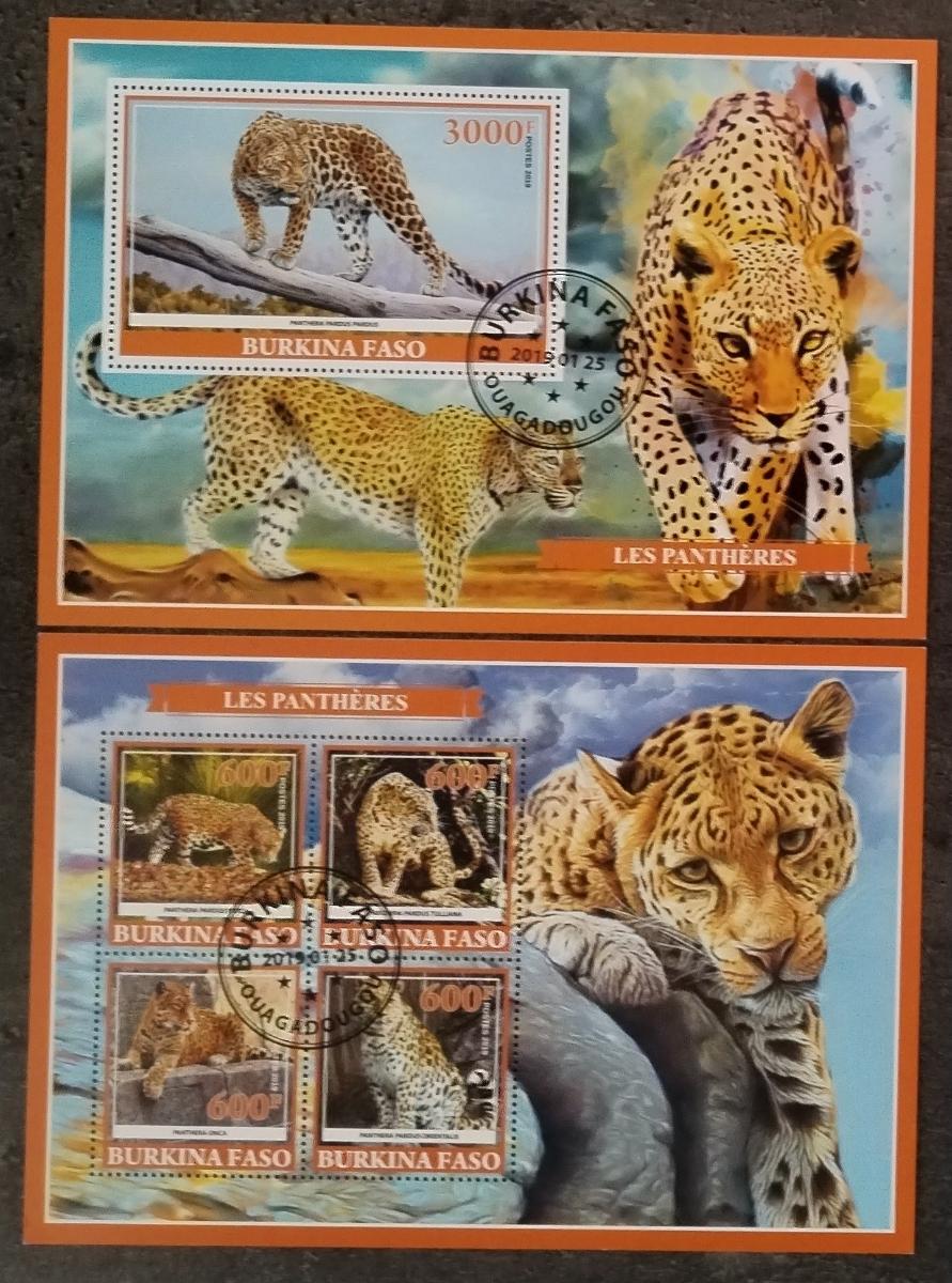 Burkina Faso 2019 CTO komplet aršíků - Africké kočky