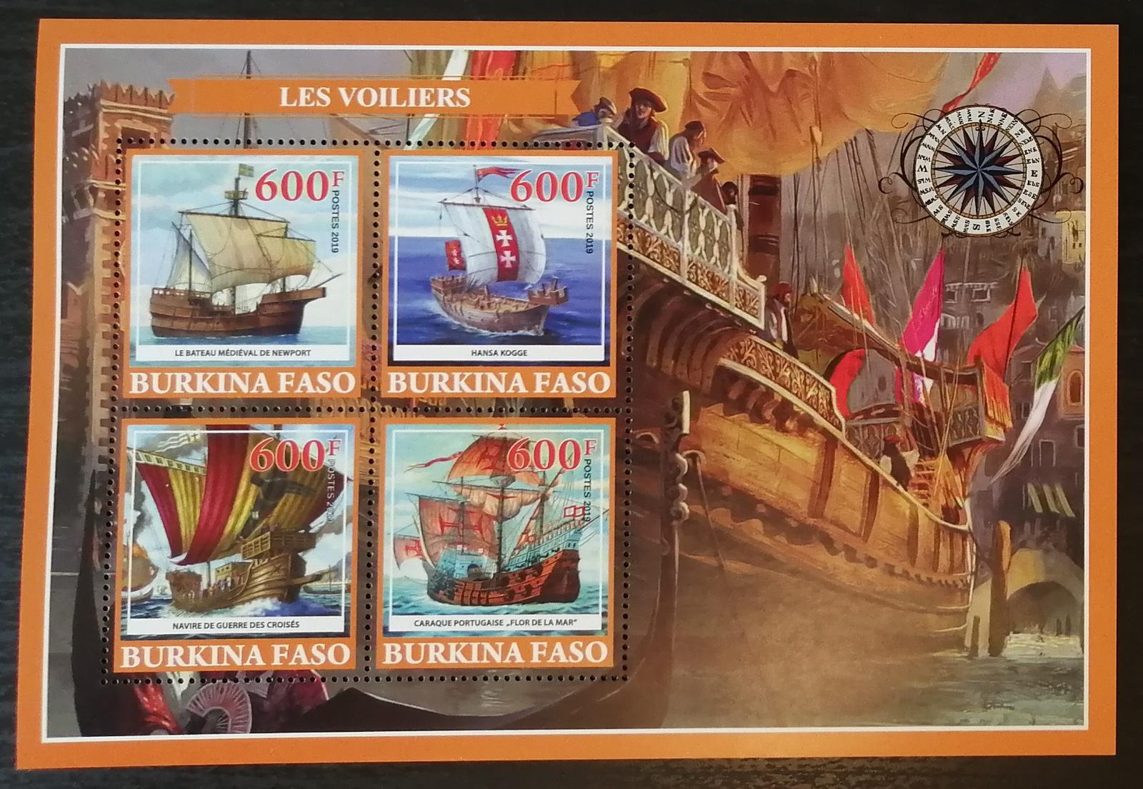 Burkina Faso 2019 Historické lodě, plachetnice