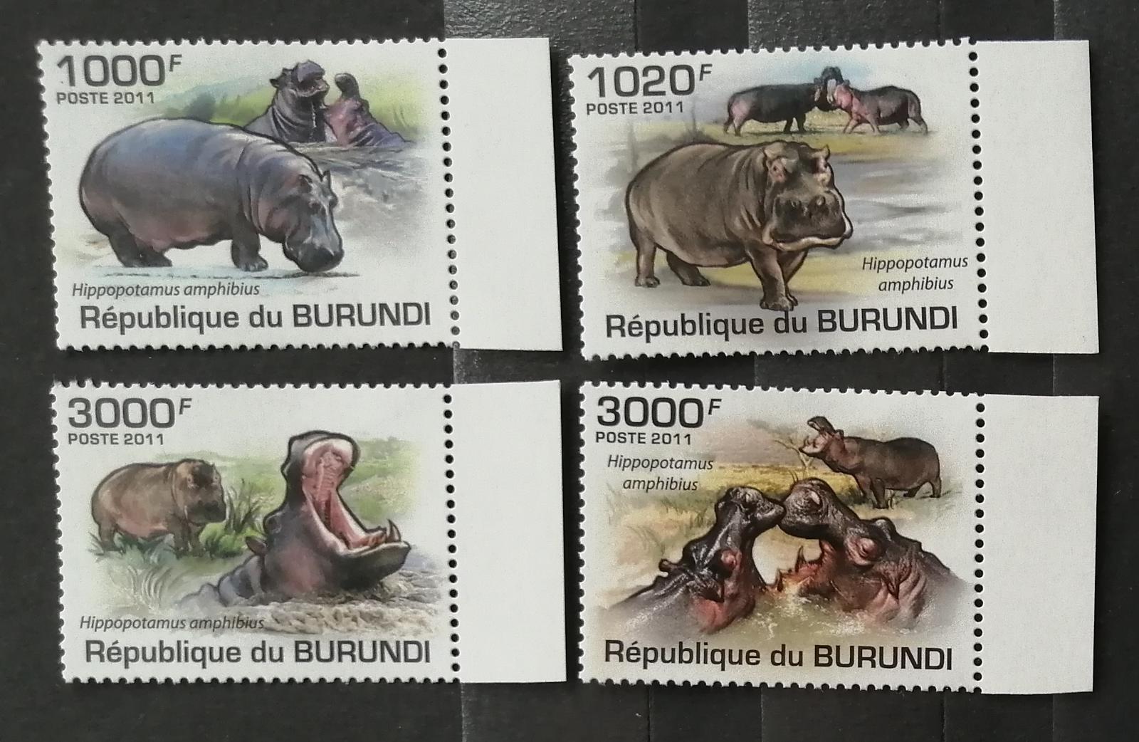 Burundi 2011 Mi.1982-5 9,5€ Hroši, africká fauna