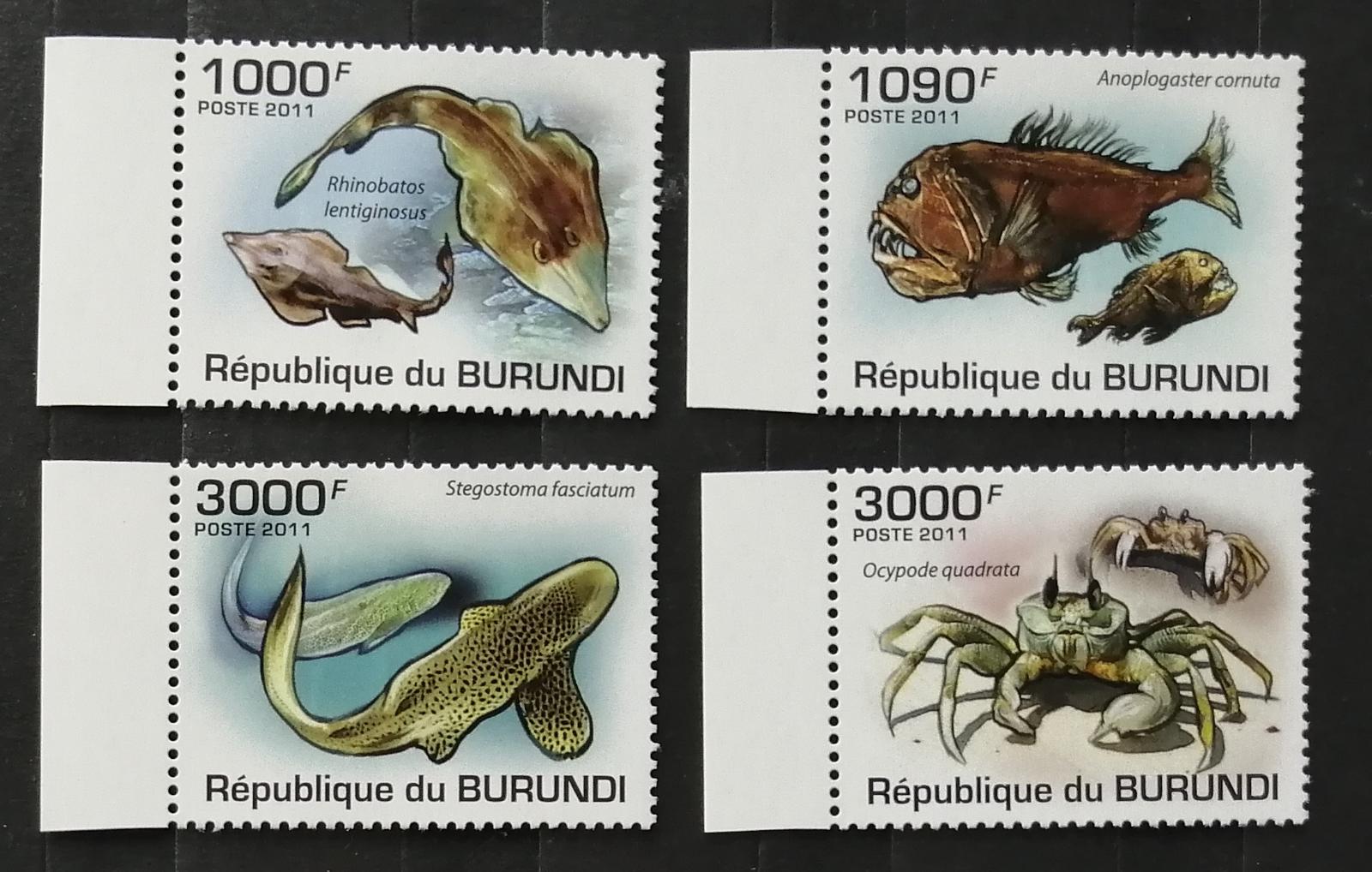 Burundi 2011 Mi.1990-3 9,5€ Mořská fauna, ryby, krabi