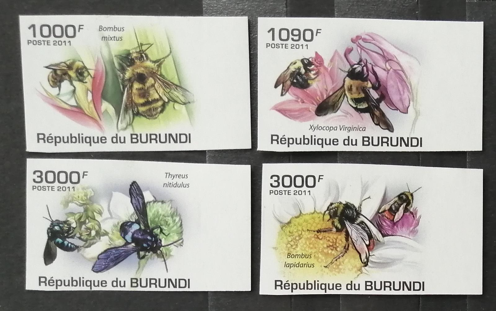 Burundi 2011 Mi.1998-1 9,5€ Včely a květy, medonosný hmyz, imperf