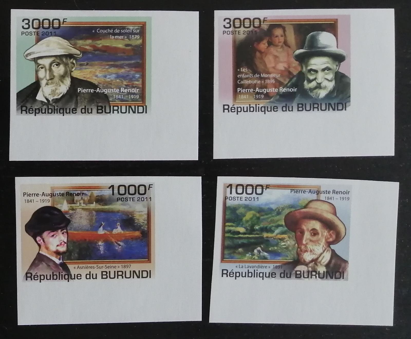 Burundi 2011 Mi.2130-23 9,5€ - 170. narozeniny malíře Renoira, imperf.