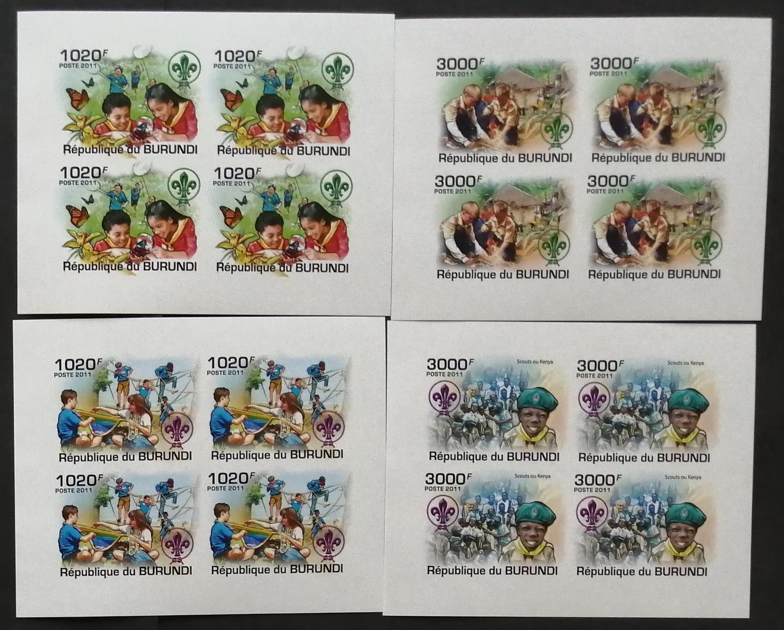Burundi 2011 Mi.2202-5 +38€ Skauting a příroda, ČTYŘBLOKY IMP.