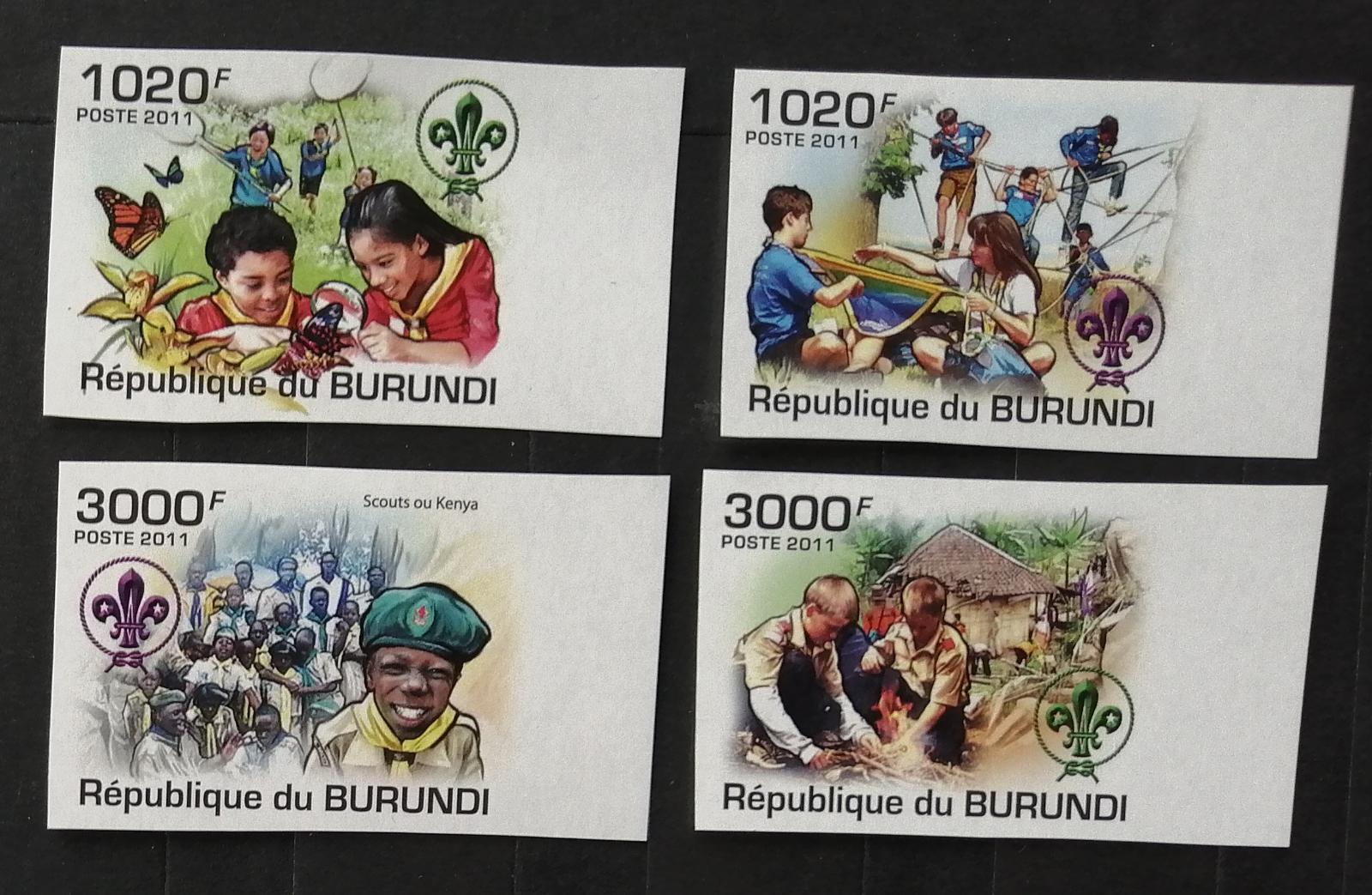 Burundi 2011 Mi.2202-5 9,5€ Africký skauting, organizace, imperf.