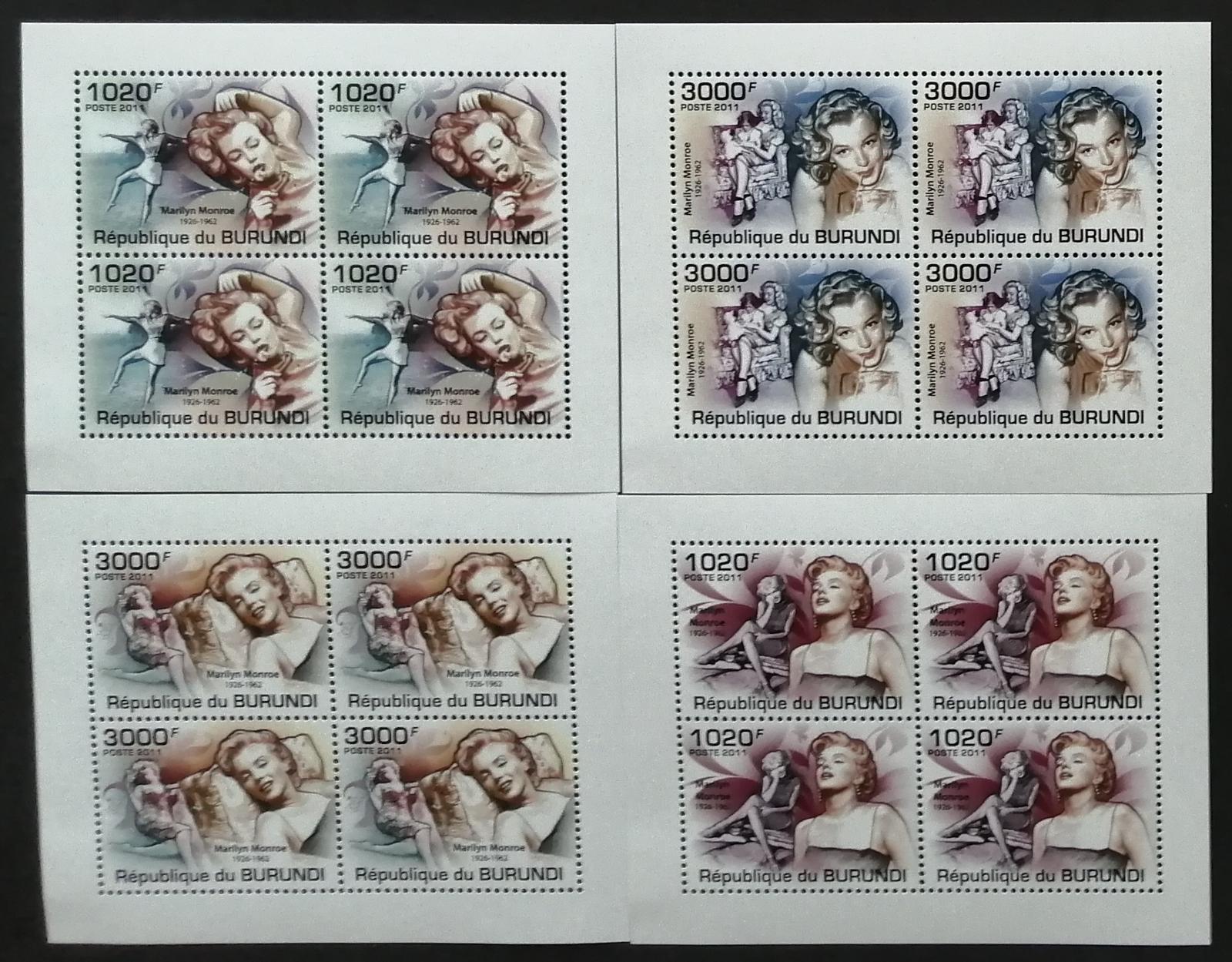 Burundi 2011 Mi.2218-1 +38€ 50 let smrti Marilyn Monroe ČTYŘBLOKY