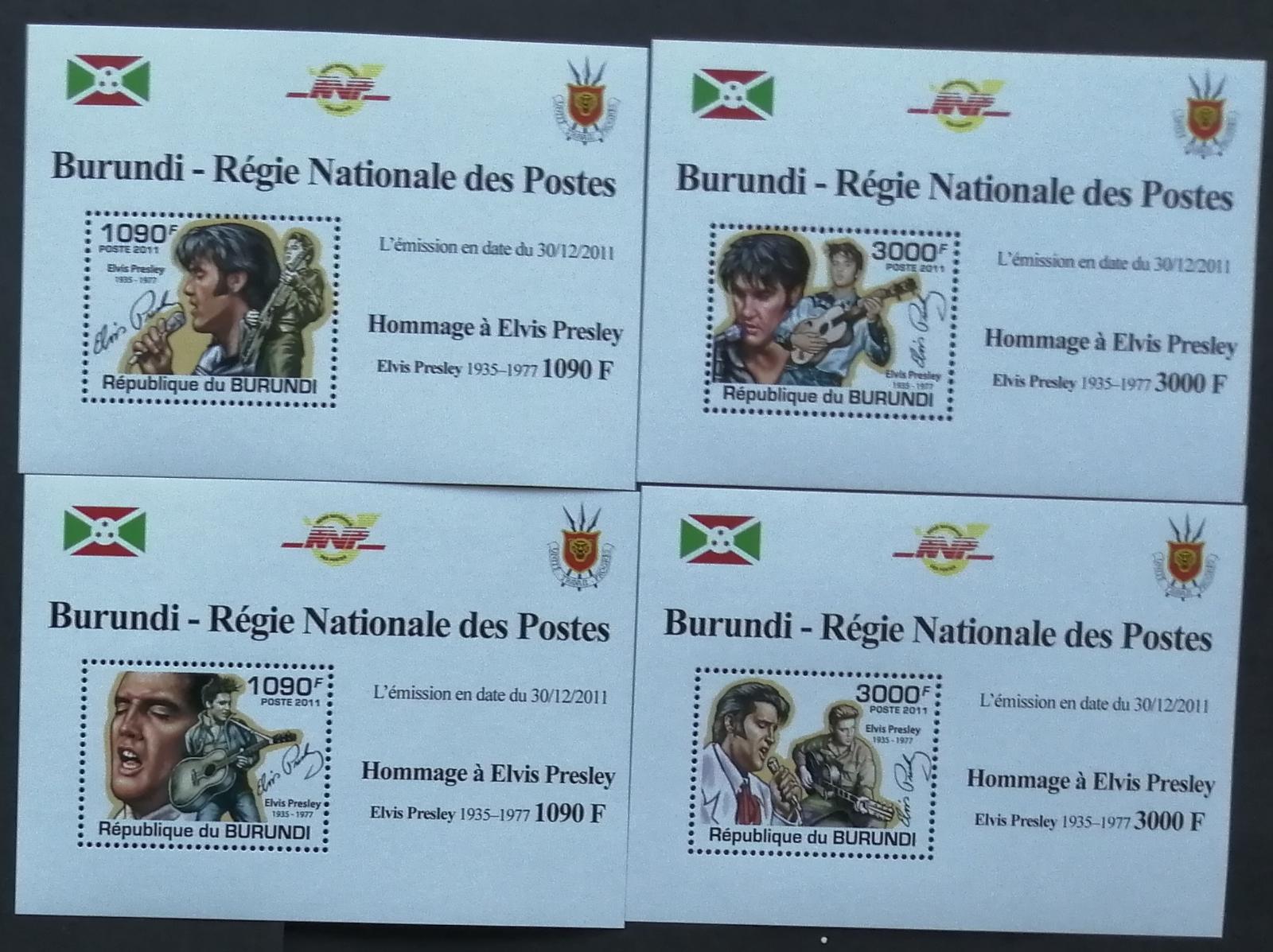 Burundi 2011 Mi.2266-9 +9,5€ Elvis Presley a hudba, DELUXE