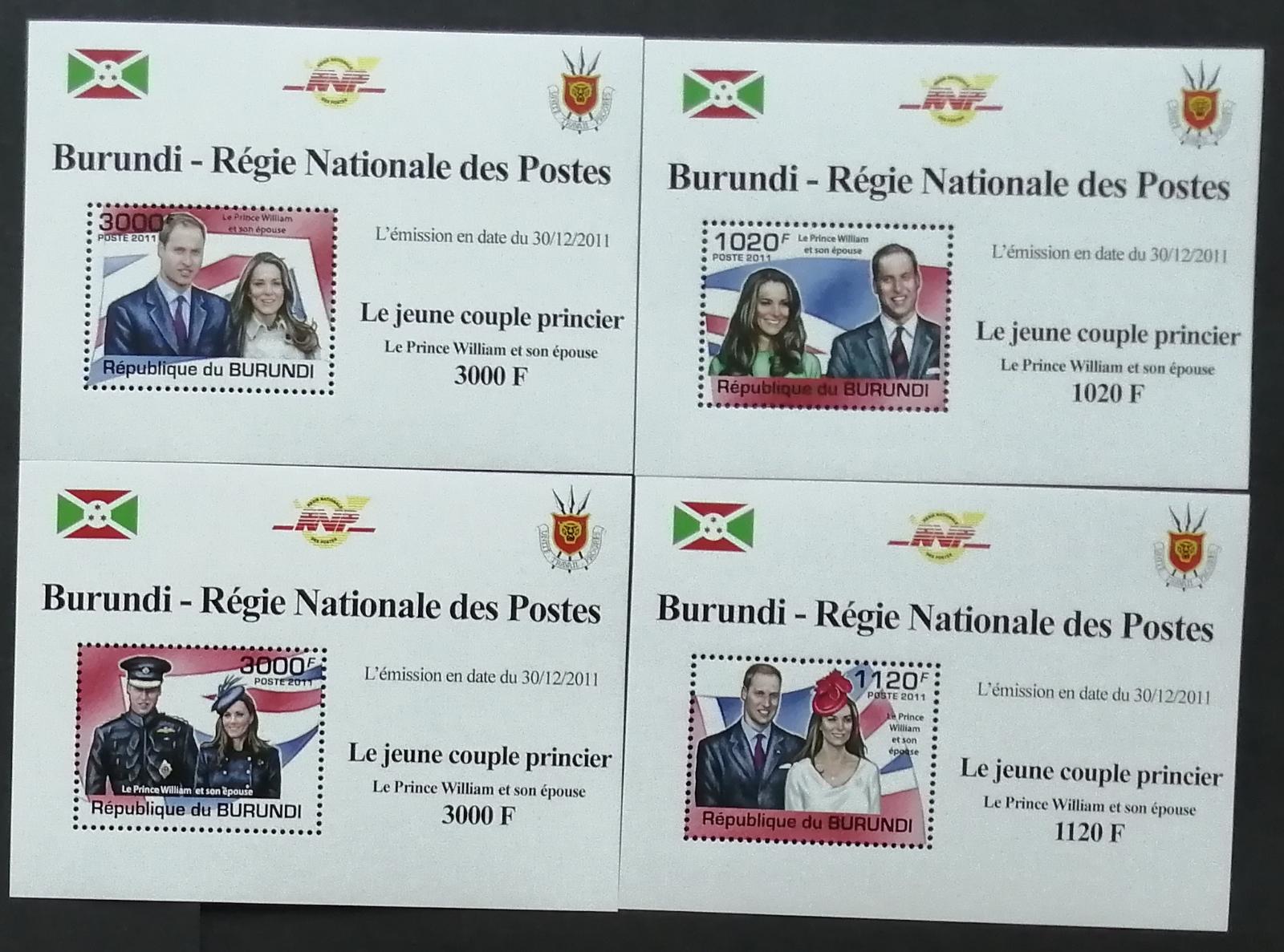 Burundi 2011 Mi.2286-9 9,5€ Princ William a Kate, DELUXE