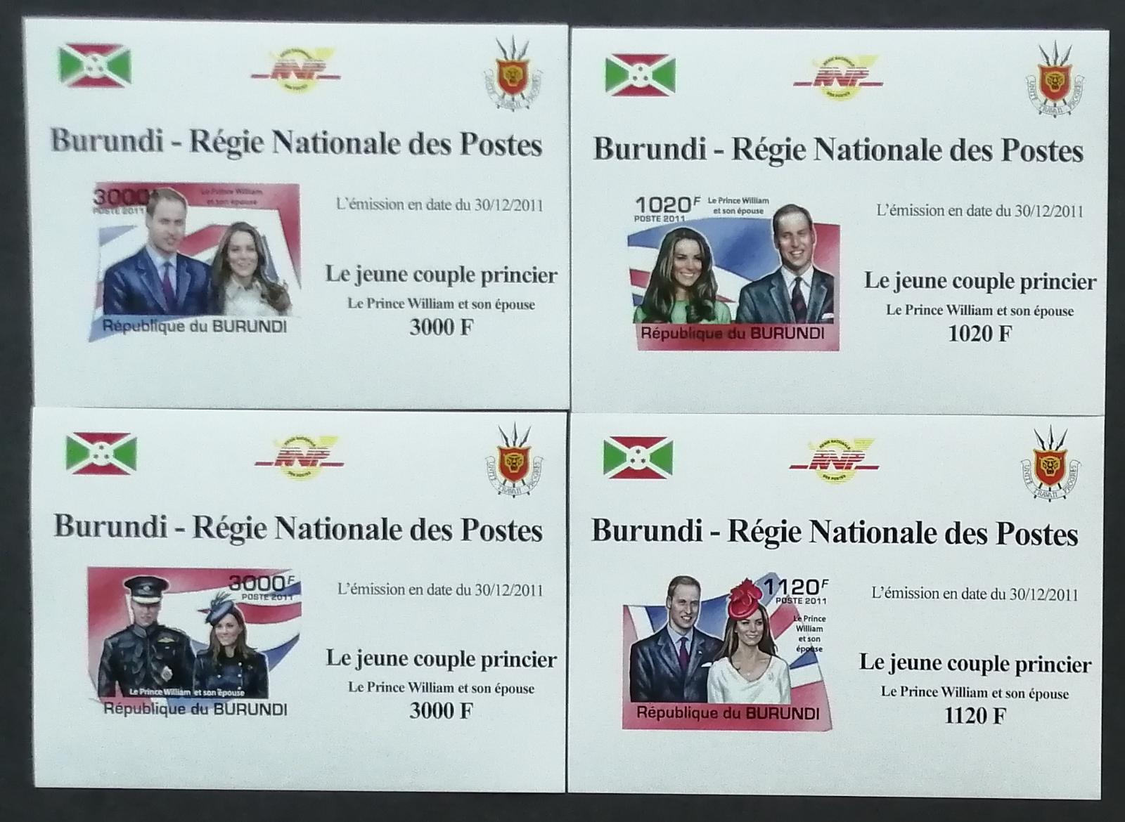Burundi 2011 Mi.2286-9 9,5€ Princ William a Kate, DELUXE IMP.