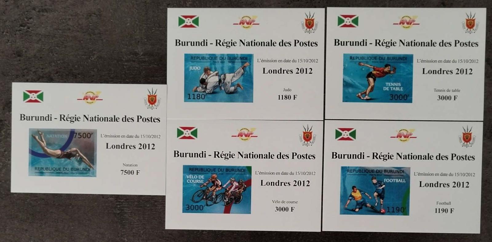 Burundi 2012 19€ Olympijské hry Londýn, Sport DELUXE IMPERF.