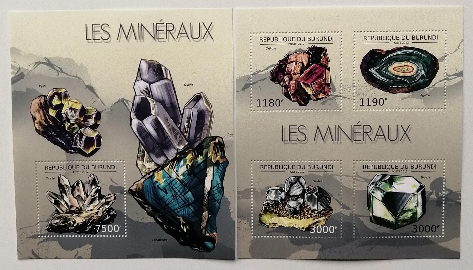 Burundi 2012 Mi.2733-6+Bl.271 19€ Minerály Afriky, nerosty