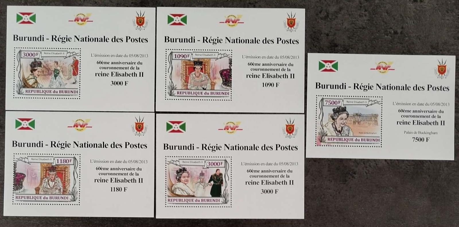 Burundi 2013 19€ Královna Alžběta II. a 60 let její korunovace
