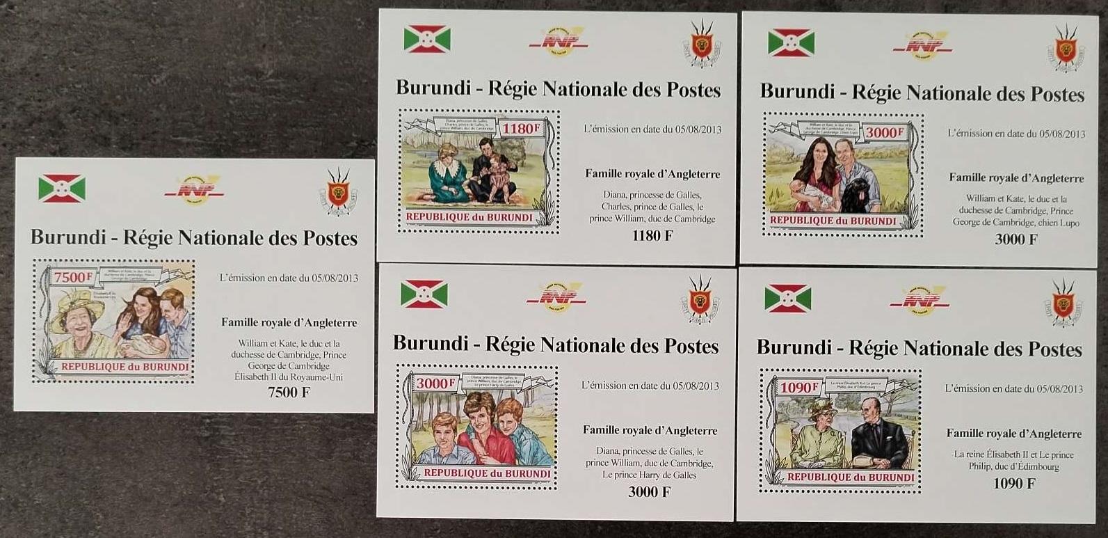 Burundi 2013 19€ Královna Alžběta II. a její rodina DELUXE