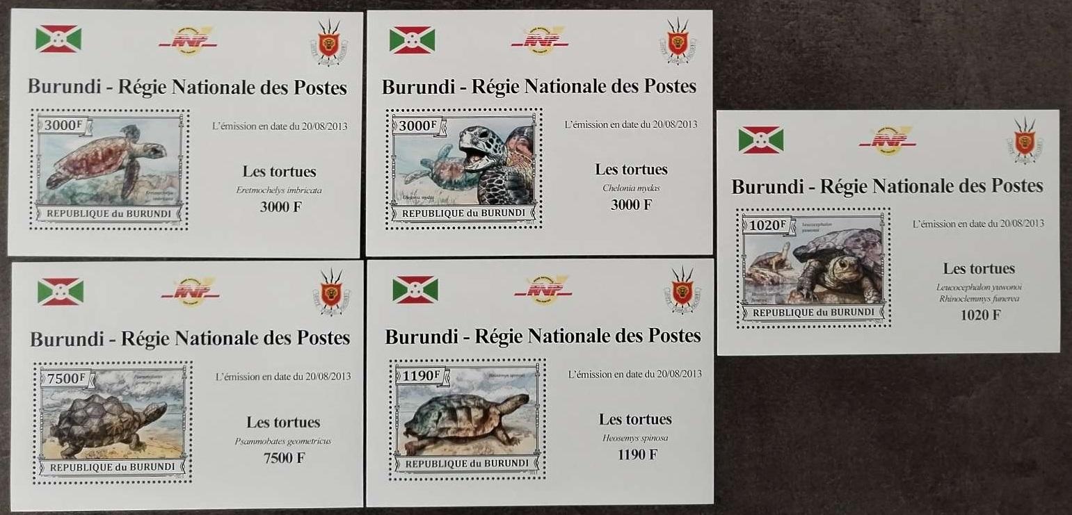 Burundi 2013 19€ Mořské a suchozemské ževy, Plazi DELUXE