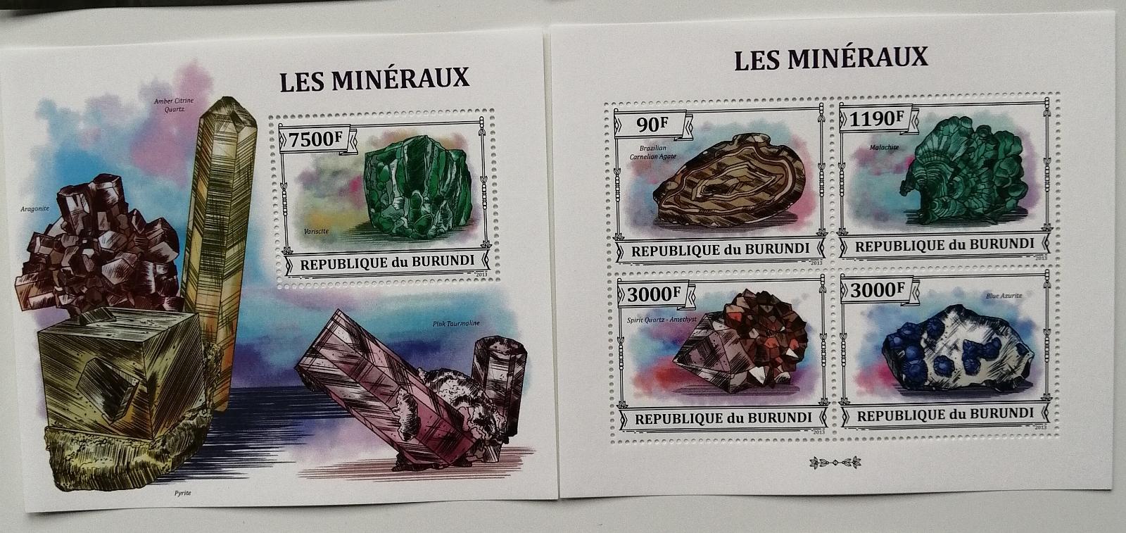 Burundi 2013 Mi.3213-6+Bl.367 19€ Minerály Afriky a nerosty