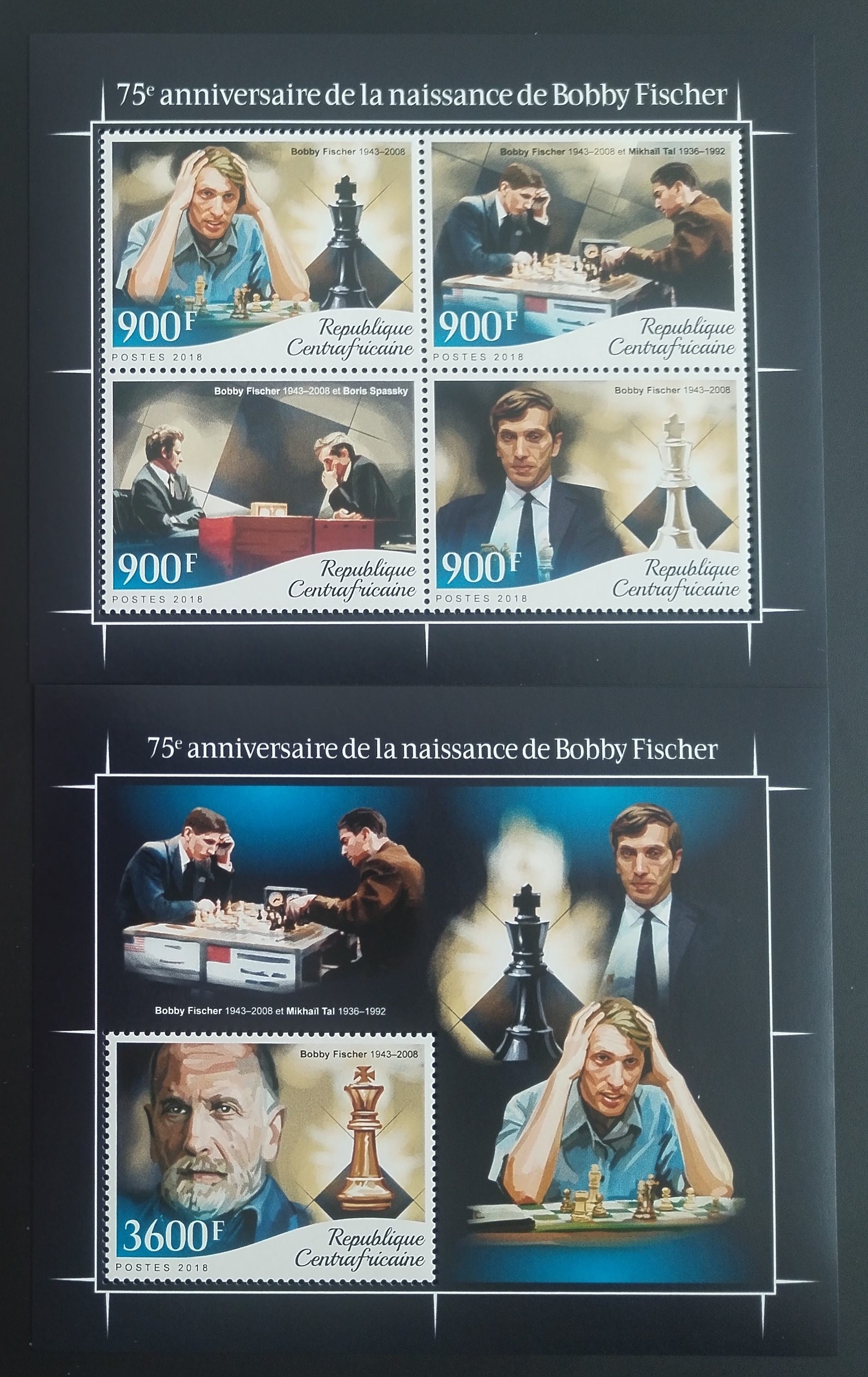 Středoafrická rep. 2018 Bobby Fischer, Šachy