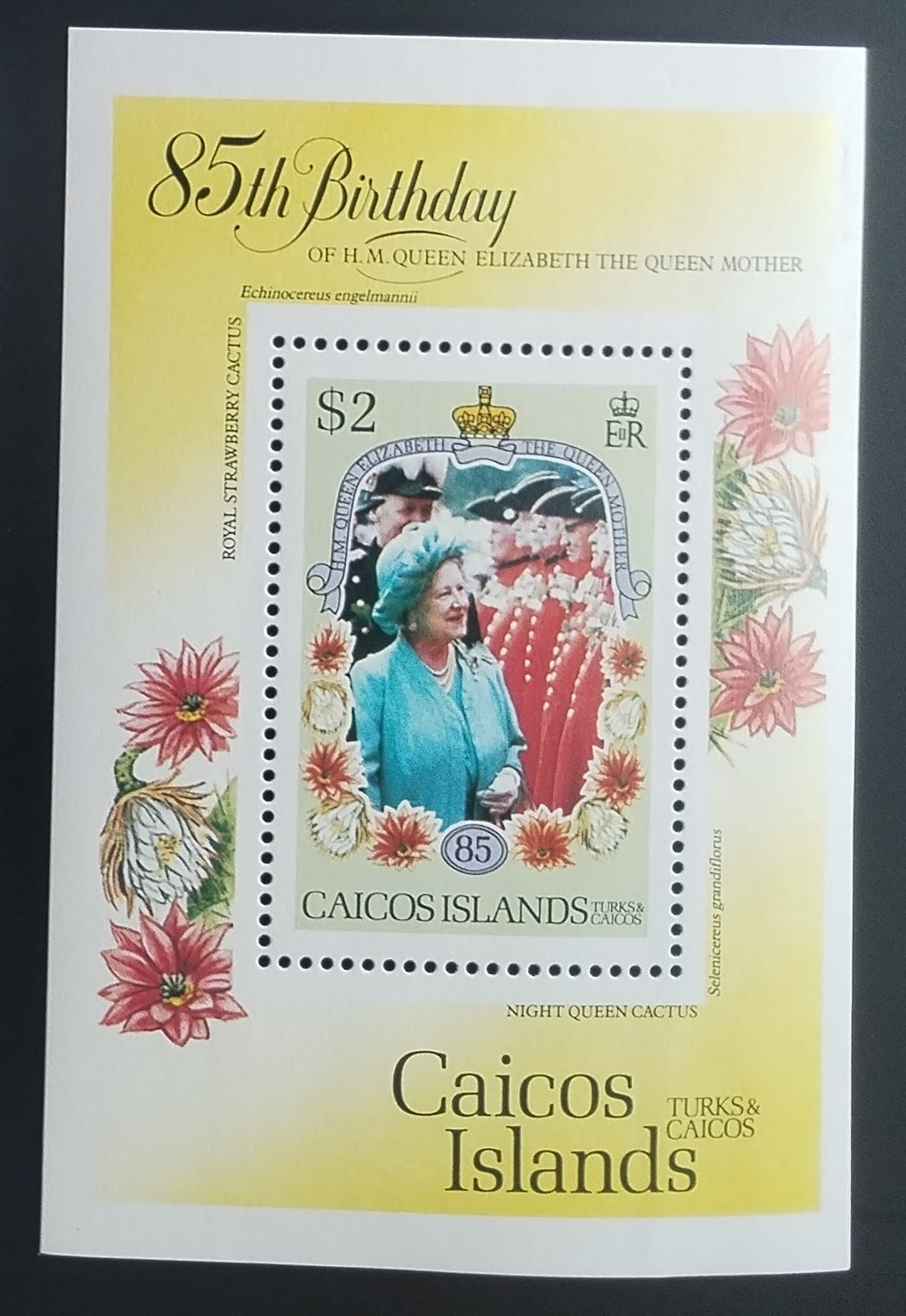 Caicos Islands 1985 Queen Mother's Birthday