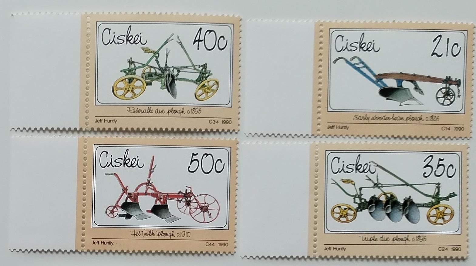Ciskei (JAR) 1990 Mi.175-8 3,8€ Historické pluhy a zemědělství