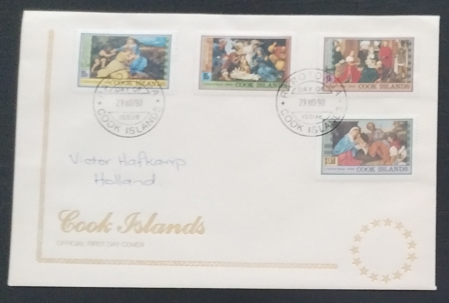 Cookovy ostrovy 1990 FDC - Vánoce