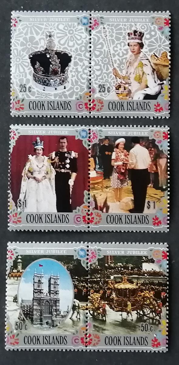 Cookovy ostrovy 1977 Mi.518-3 18€ 25 let vlády královny